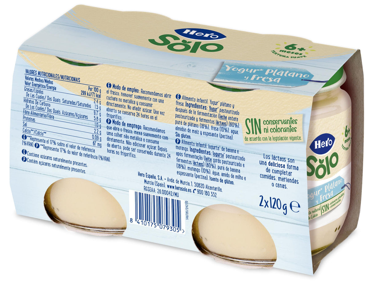 Yogur Hero Solo plátano y fresa