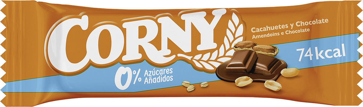 Barrita Corny cacahuete y chocolate sin azúcar añadido