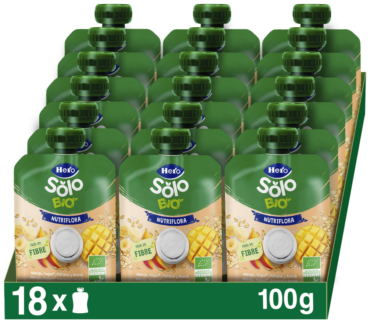 Bolsita Hero Solo Bio mango yogur plátano y avena
