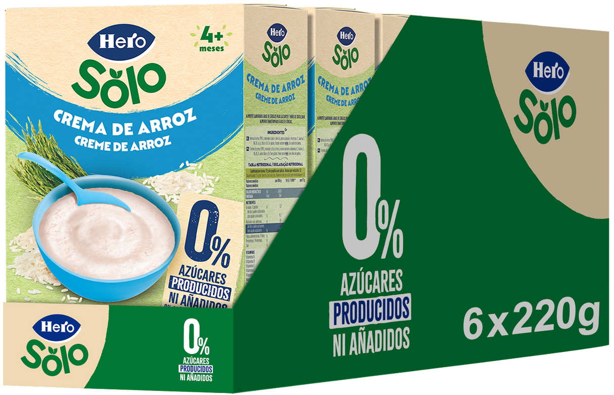Papilla de cereales Hero Solo crema de arroz