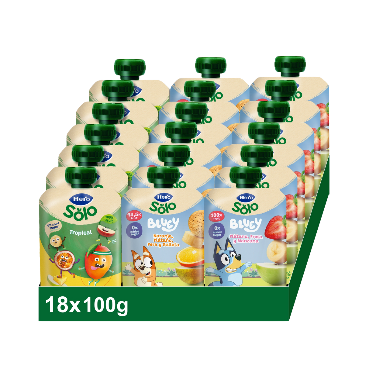 Pack de 18 saquetas de fruta Hero