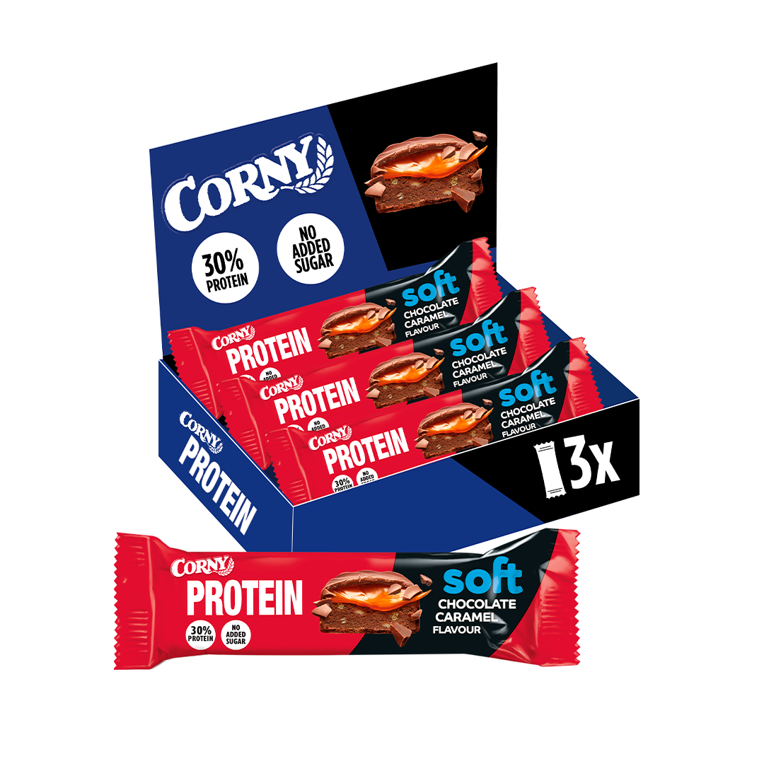 Barrita Corny Protein soft chocolate y caramelo