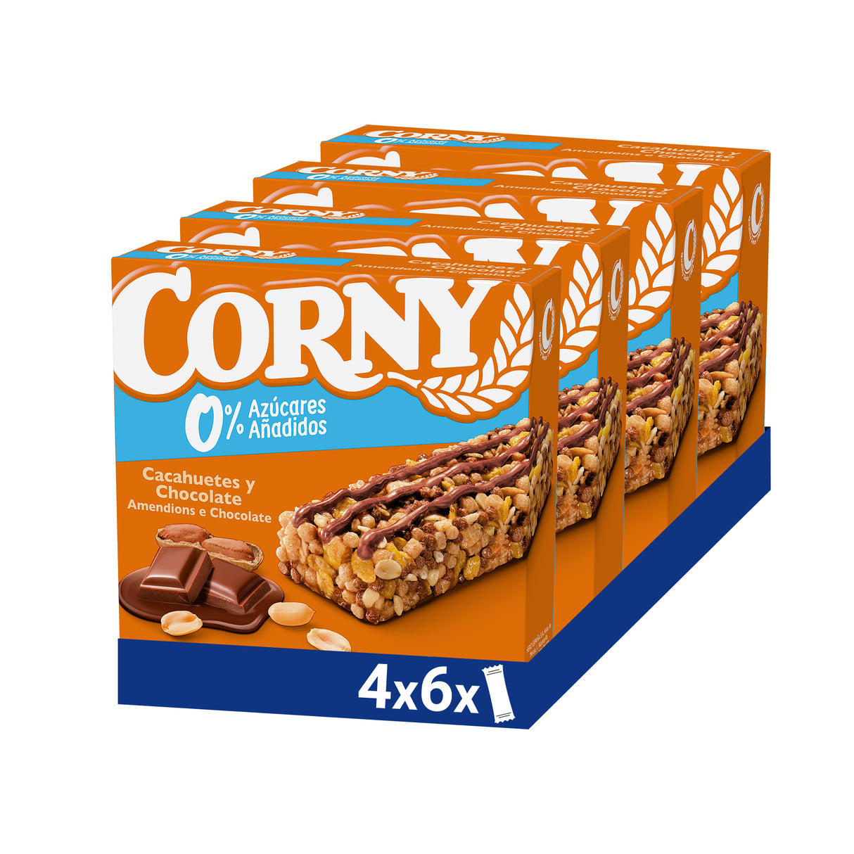 Barrita Corny cacahuete y chocolate sin azúcar añadido