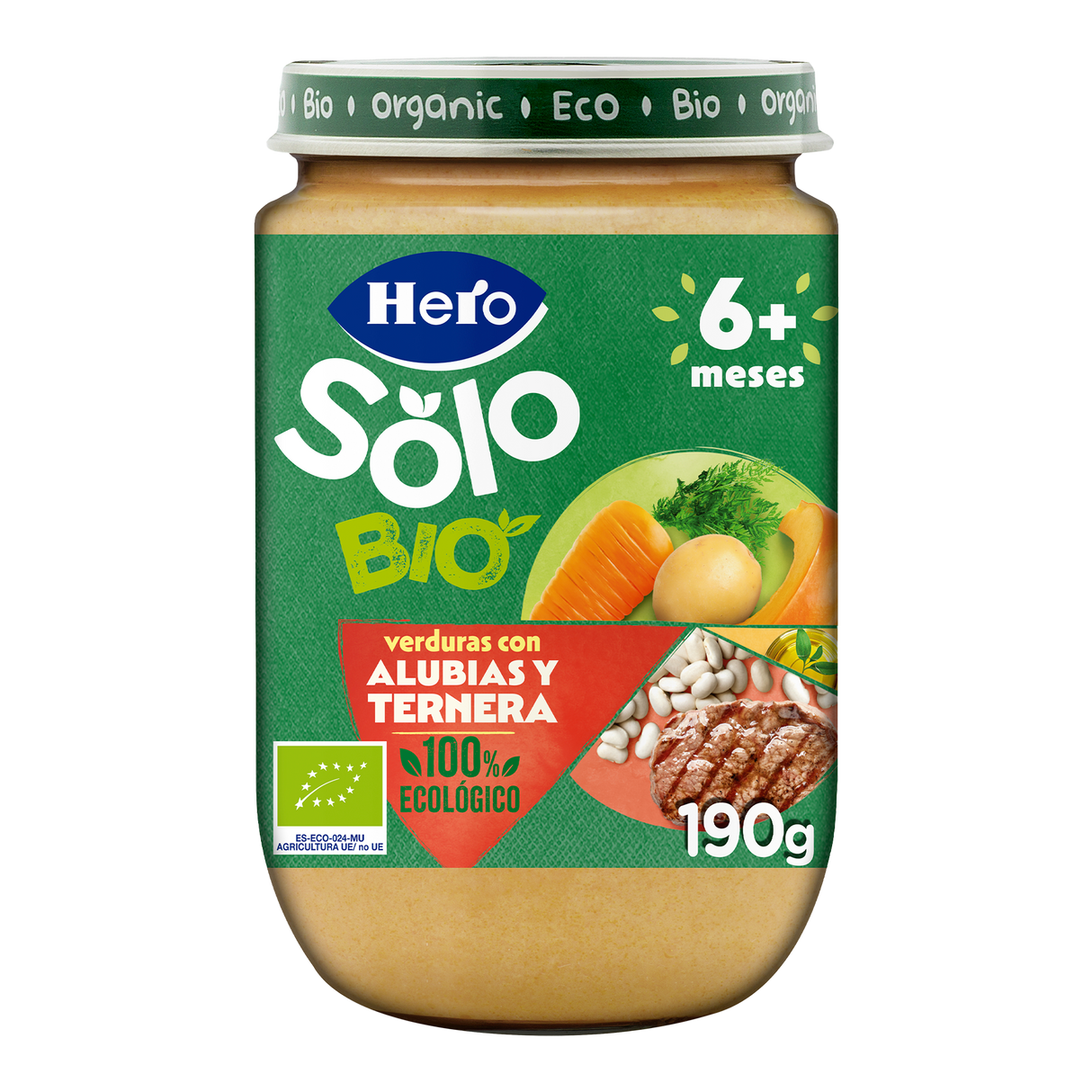 Tarrito Hero Solo Bio verduras con alubias y ternera