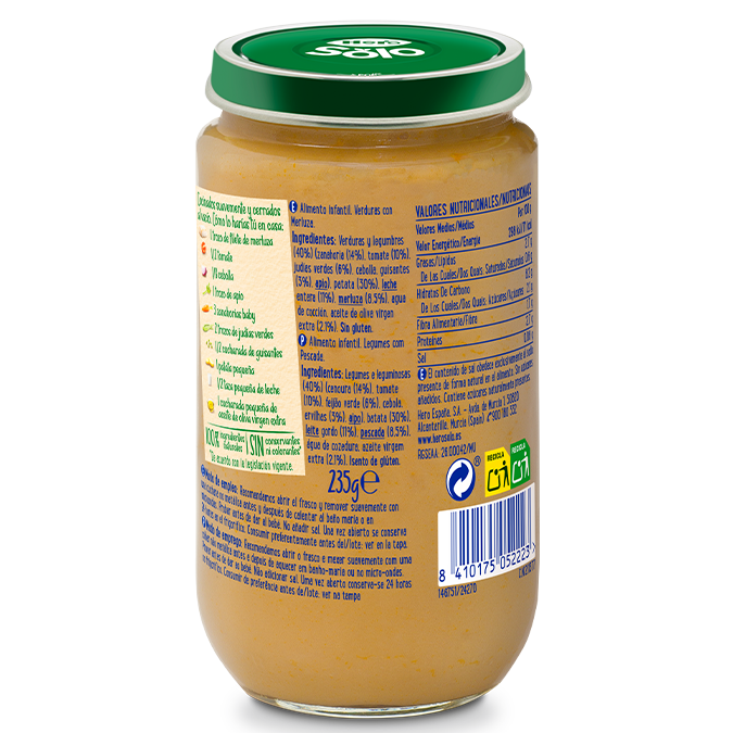 Frasco Hero Solo legumes com pescada
