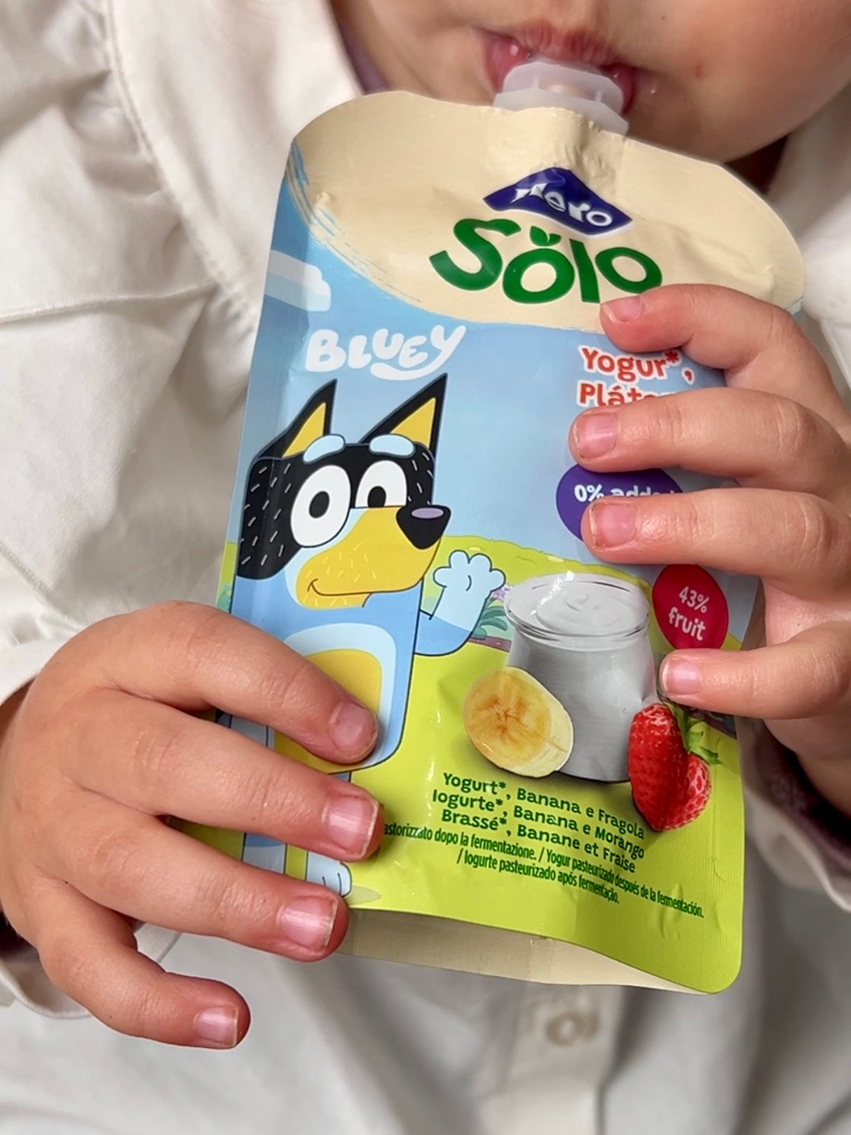 Bolsita Hero Solo Bluey yogur plátano y fresa