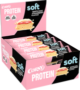 Barra Corny Protein de chocolate branco e morango