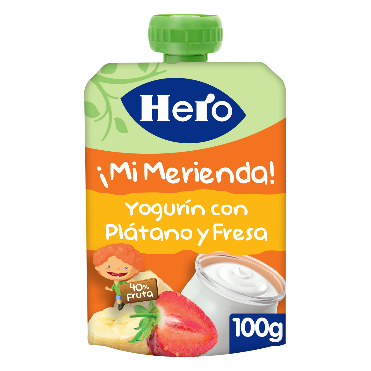 Bolsita Hero yogurín con plátano y fresa