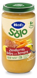 Boiões Hero Solo cenouras baby com vitela