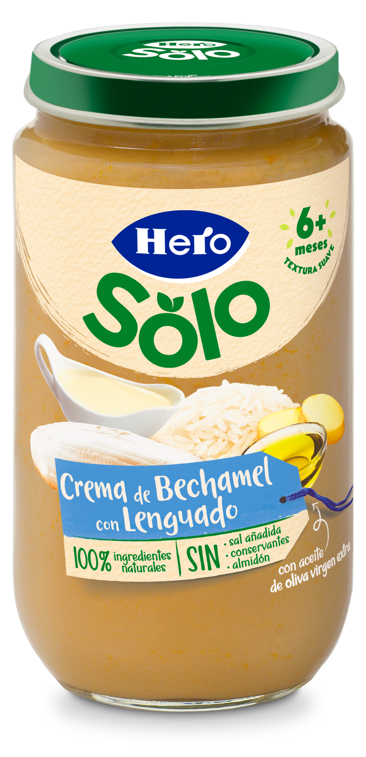 Hero Solo Pack Tarritos Sabores Variados (6 Crema de Bechamel con Lenguado y 6 Verduritas Merluza). Para bebés de más de 6 meses.Pack 12x235gr