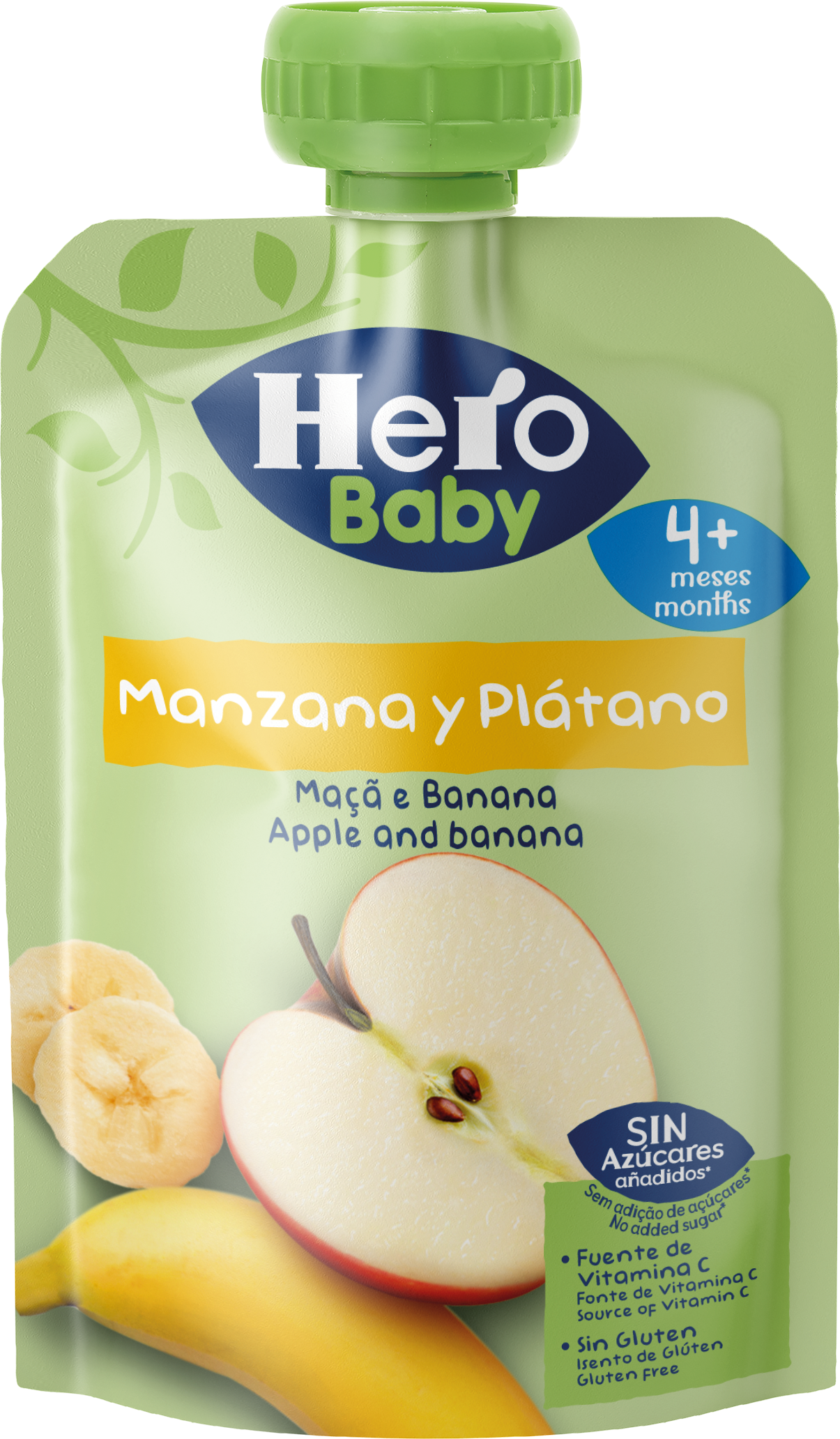 Saqueta de fruta Hero Baby maçã e banana