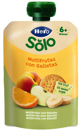 Saqueta Hero Baby multifrutos com bolacha