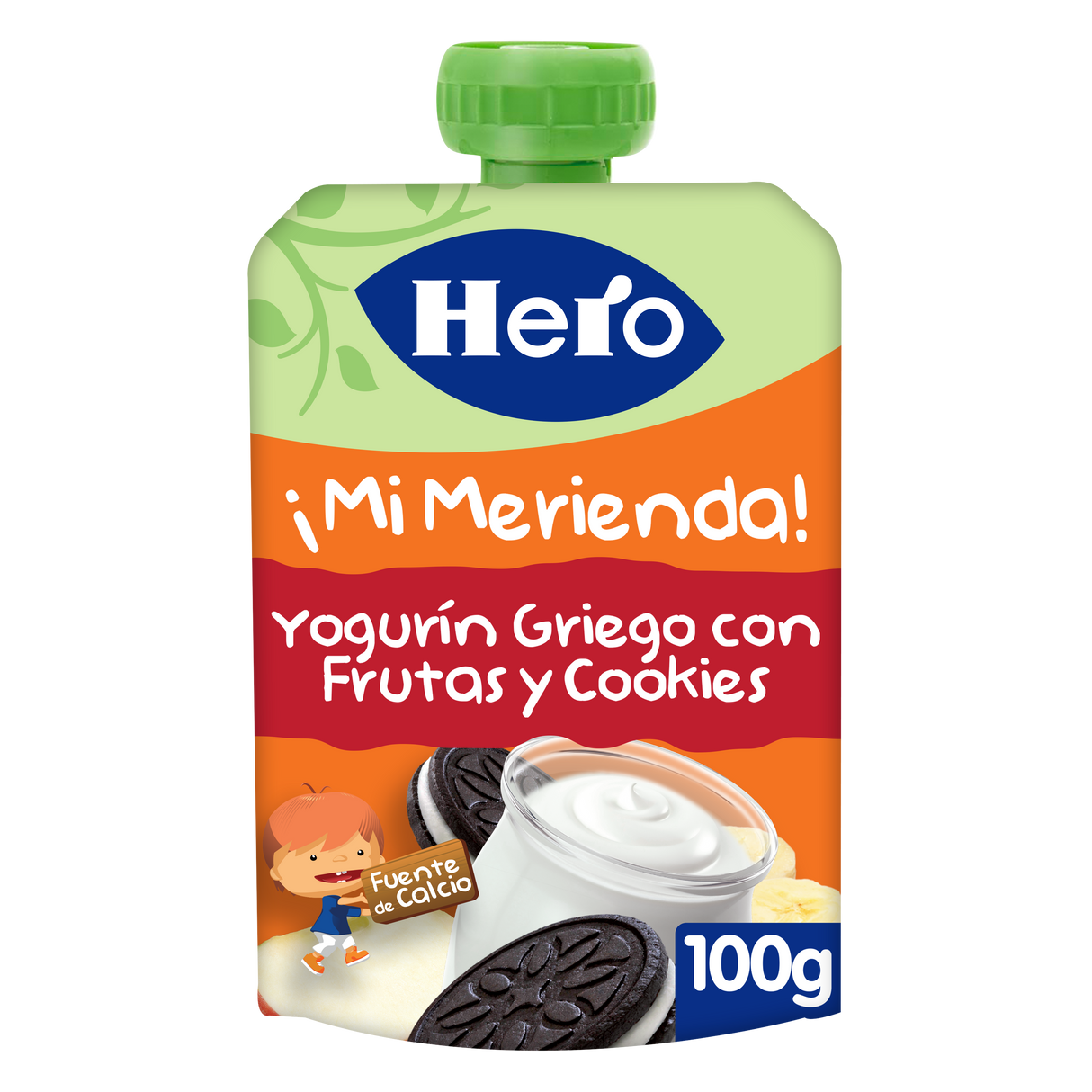 Saqueta Hero iogurte grego com frutas e cookies