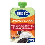 Saqueta Hero iogurte grego com frutas e cookies