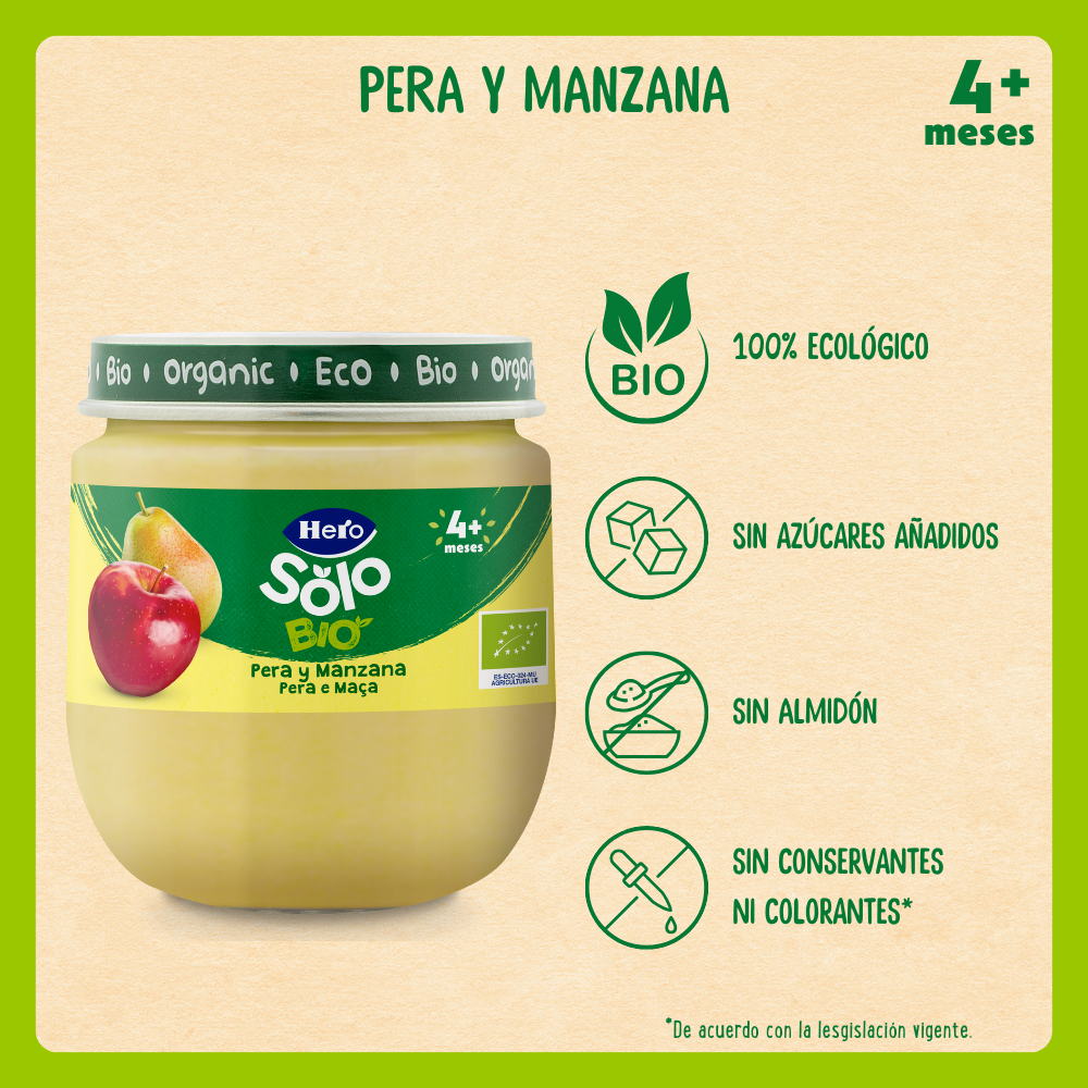 Tarrito Hero Solo Bio pera y manzana