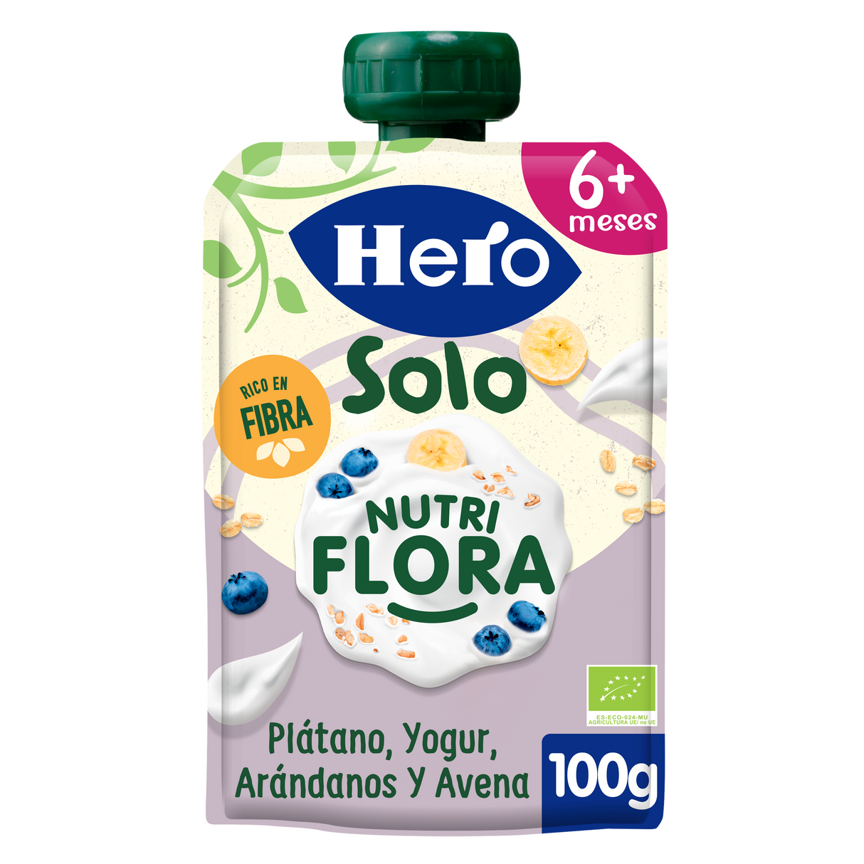 Saqueta Eco Hero Solo Nutriflora banana iogurte mirtilos e aveia