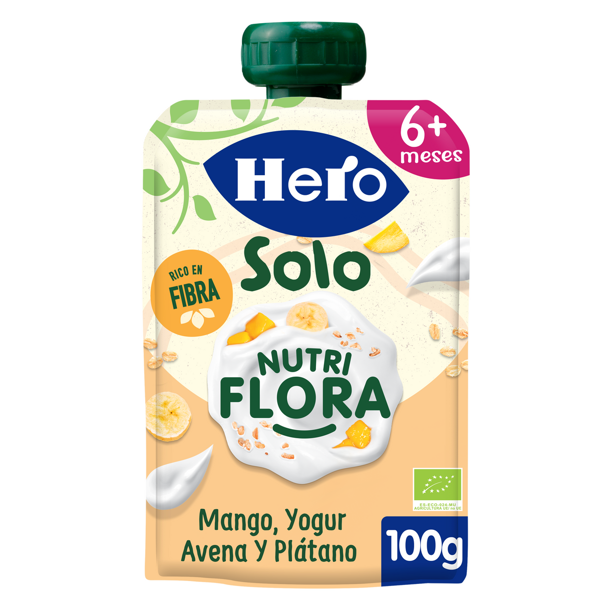 Bolsita Eco Hero Solo Nutriflora mango yogur plátano y avena