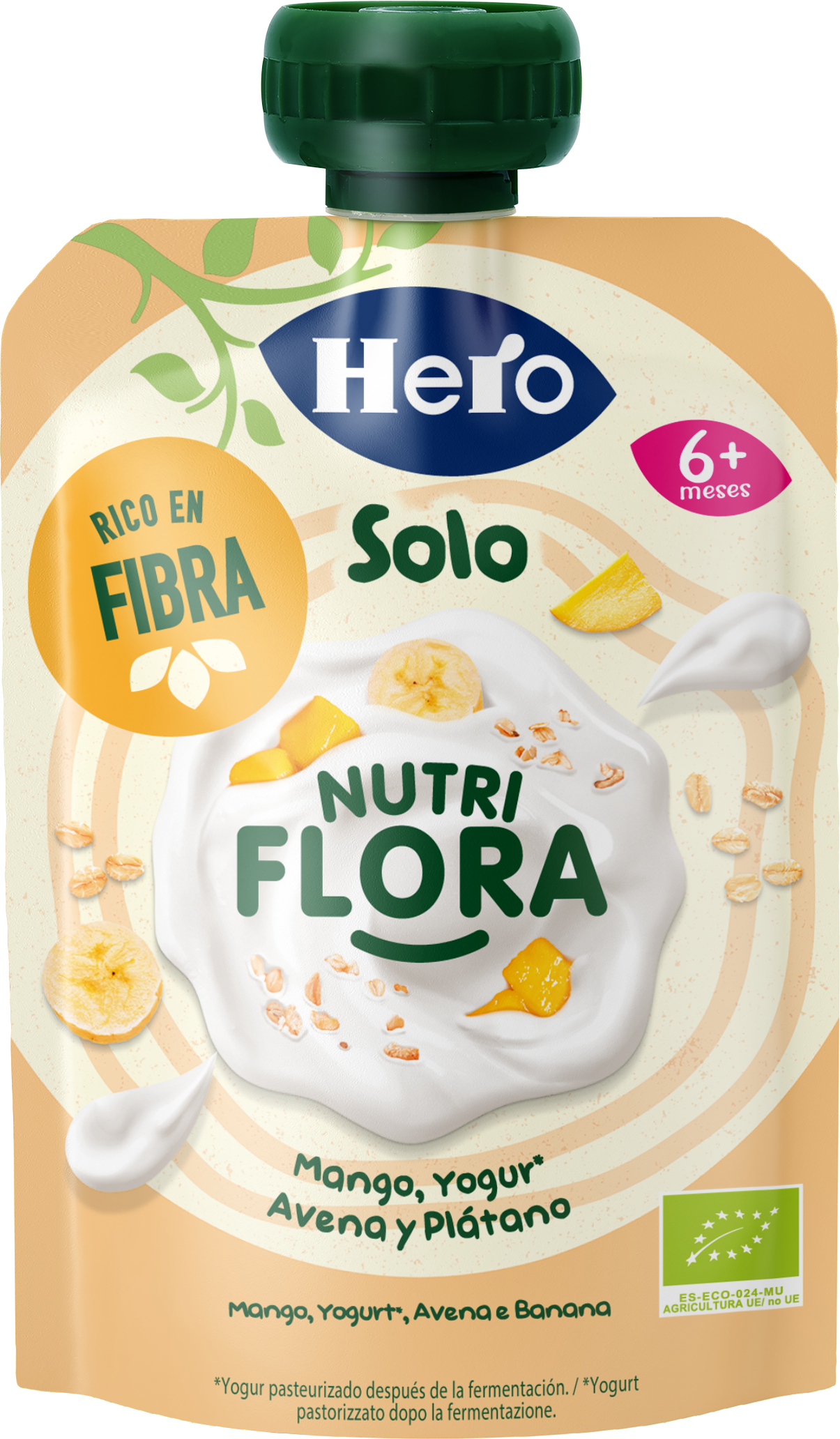 Bolsita Eco Hero Solo Nutriflora mango yogur plátano y avena