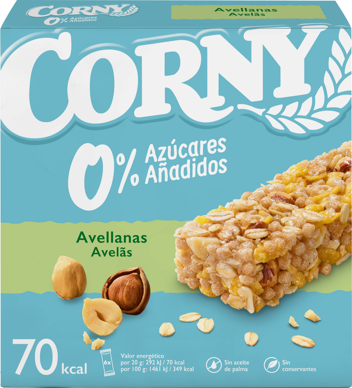 Barra de milho sem adição de açúcar de avelã