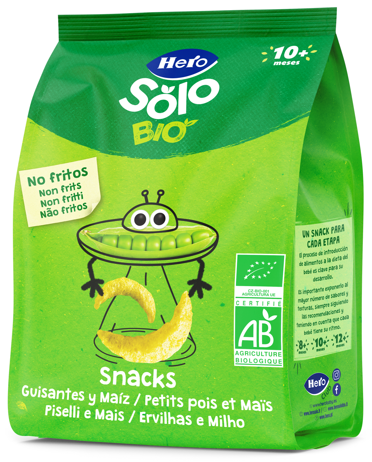 Snacks Hero Solo Bio ervilhas e milho