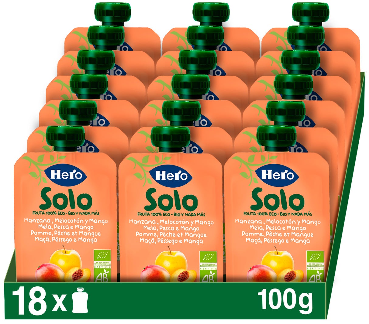 Bolsita Eco Hero Solo manzana melocotón y mango