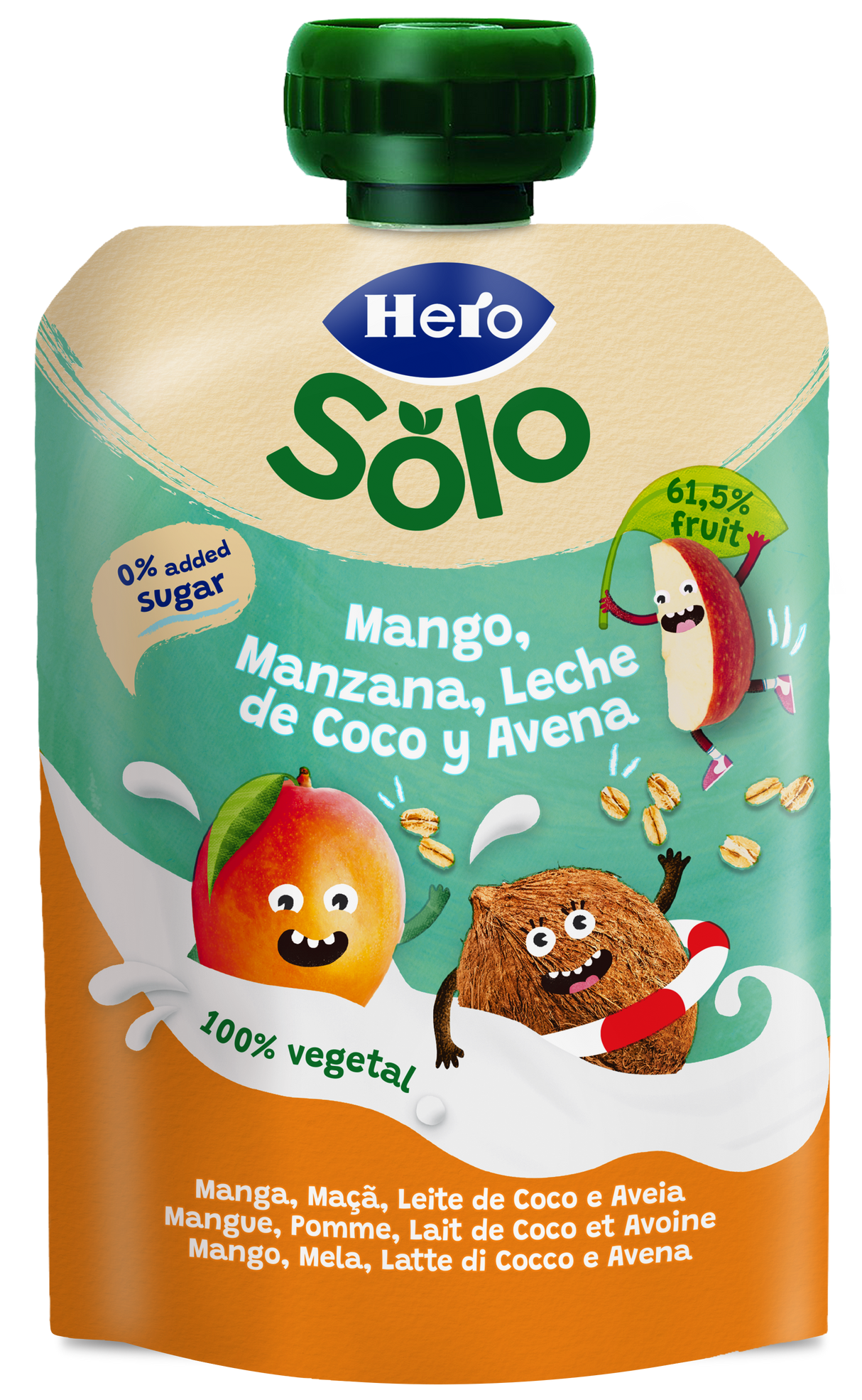 Bolsita Hero Solo mango manzana leche de coco y avena