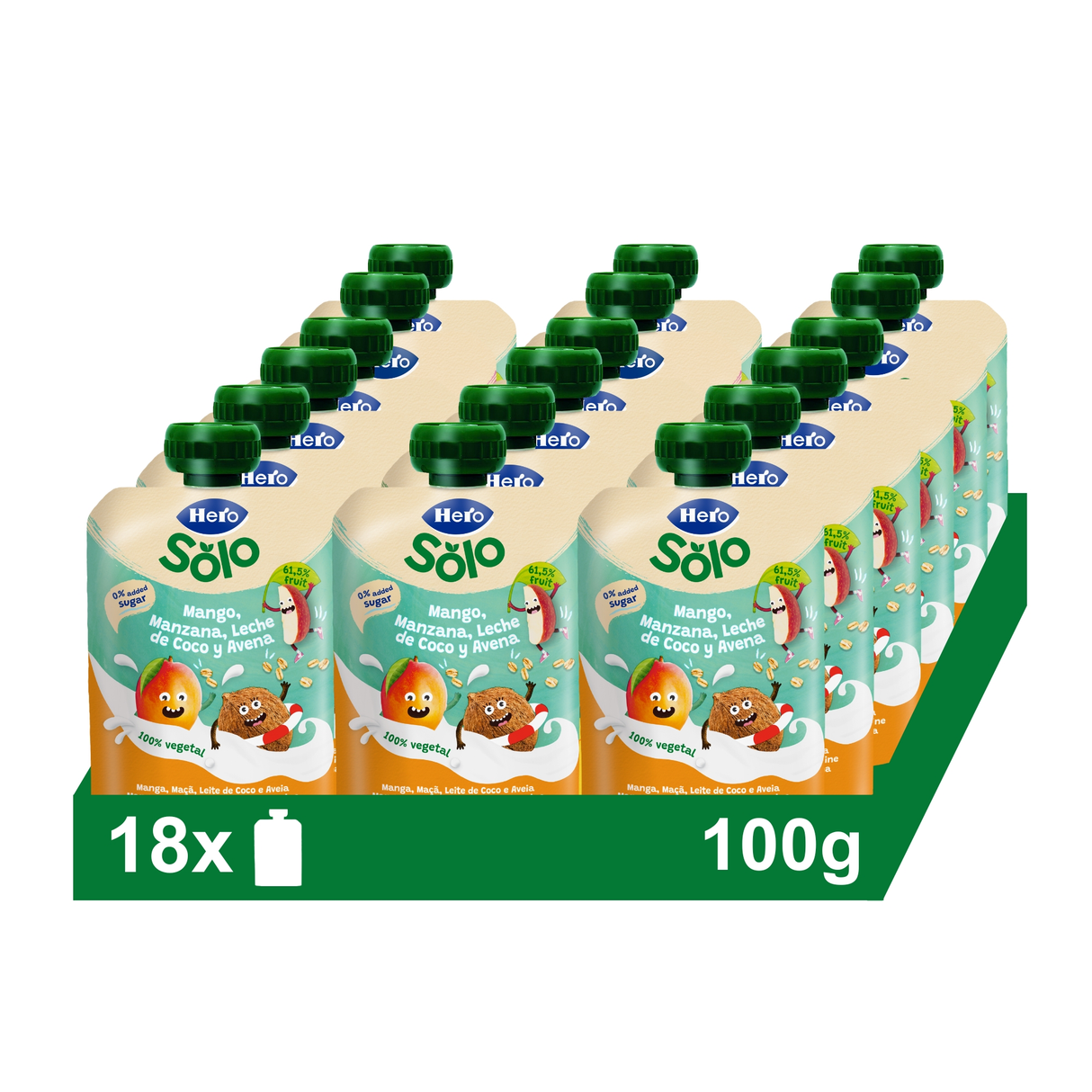 Bolsita Hero Solo mango manzana leche de coco y avena