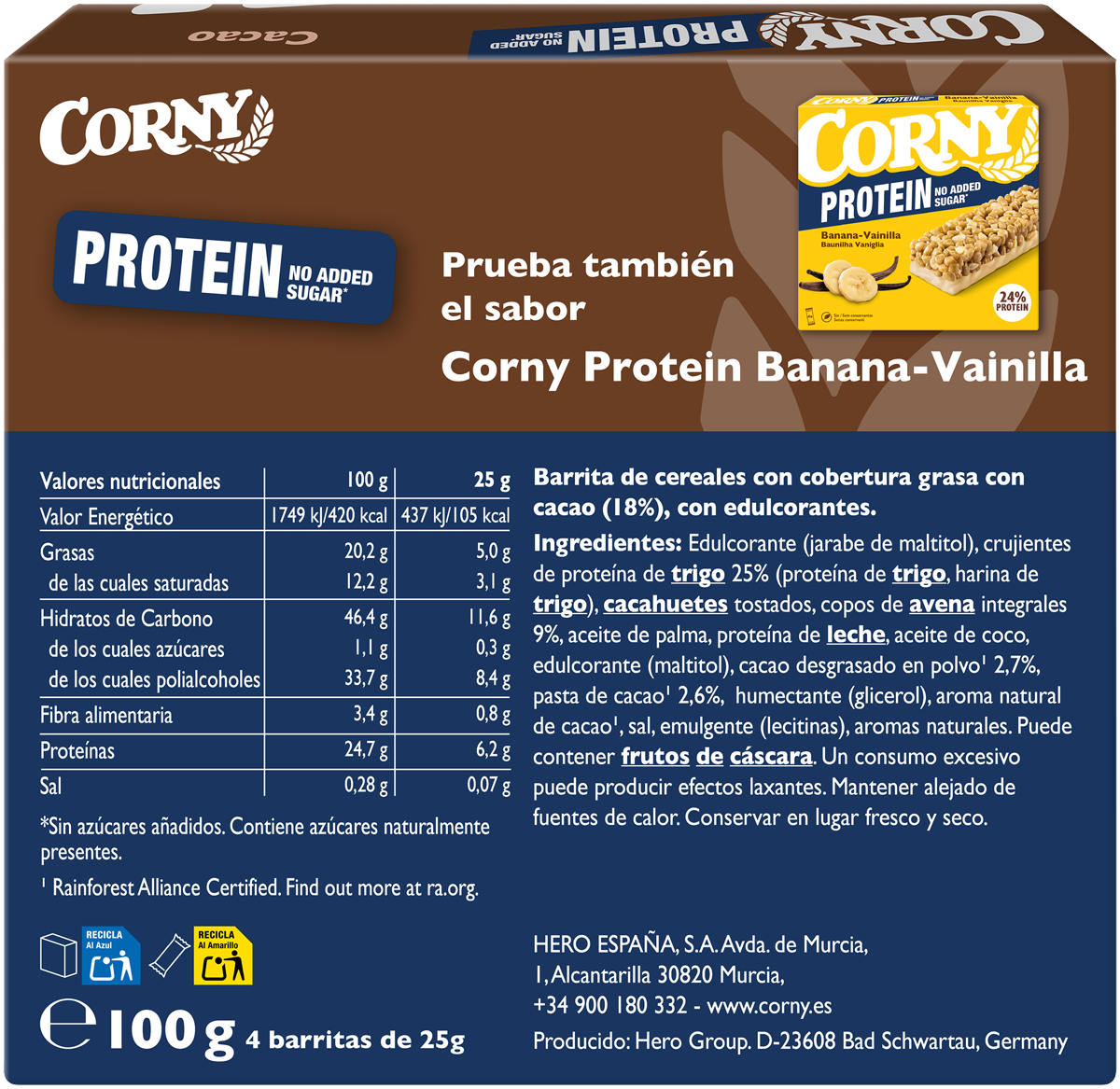 Barra Corny Protein Cacau