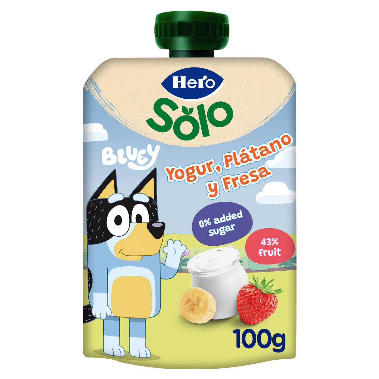 Bolsita Hero Solo Bluey yogur plátano y fresa