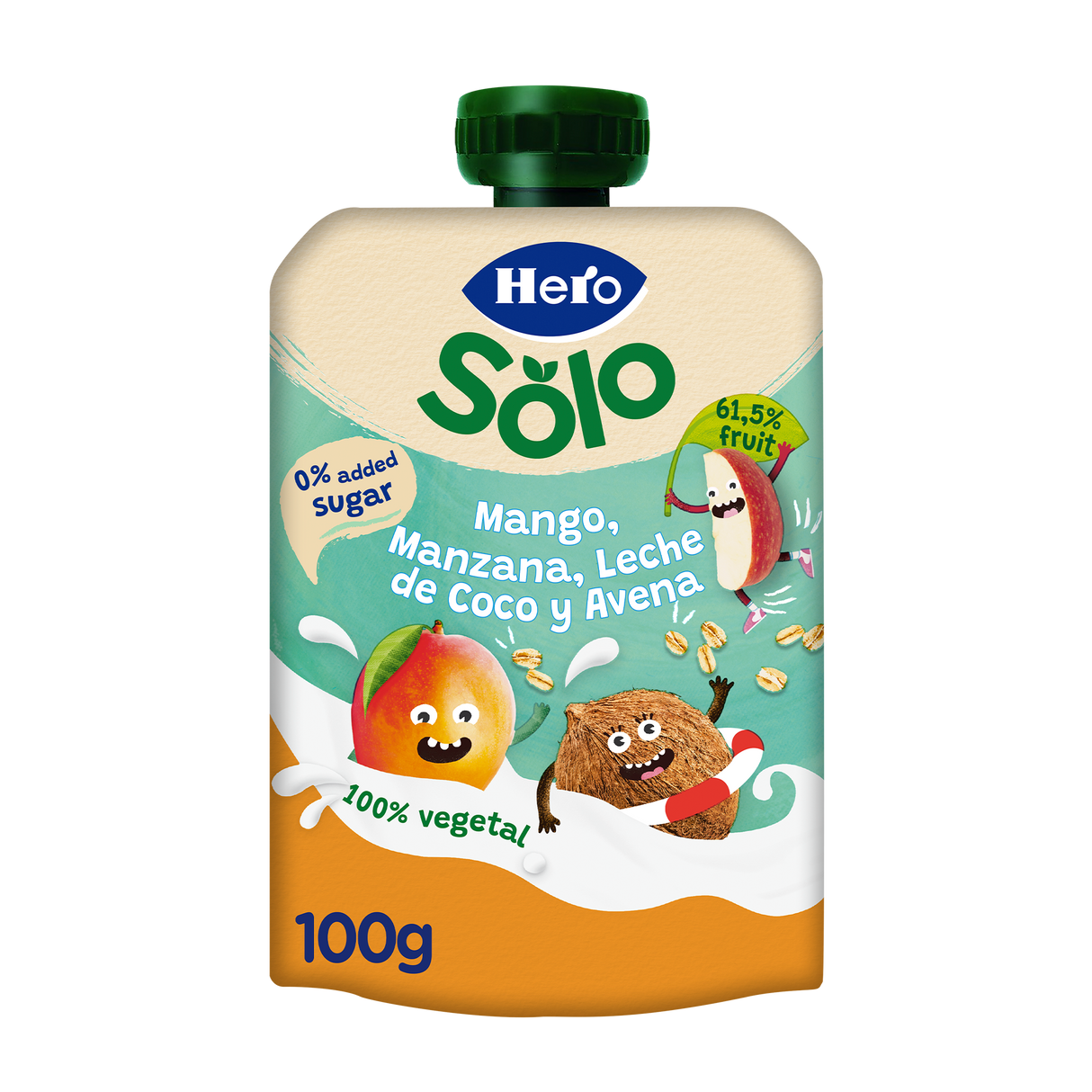 Bolsita Hero Solo mango manzana leche de coco y avena