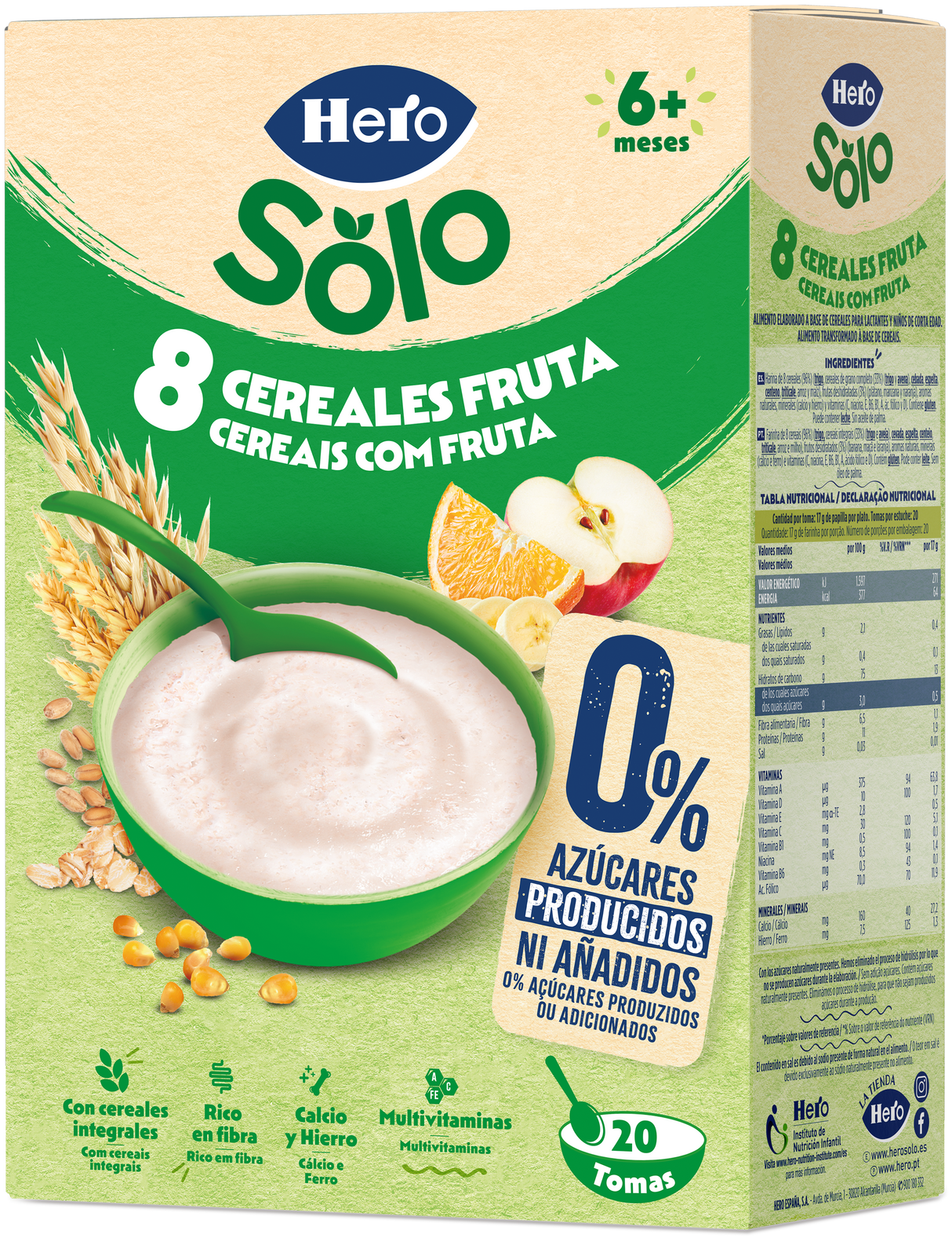 Papilla Hero Solo 8 cereales con fruta