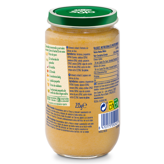 Frasco Hero Solo legumes com delícias de peru