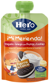 Saqueta Hero iogurte grego com frutas e cookies